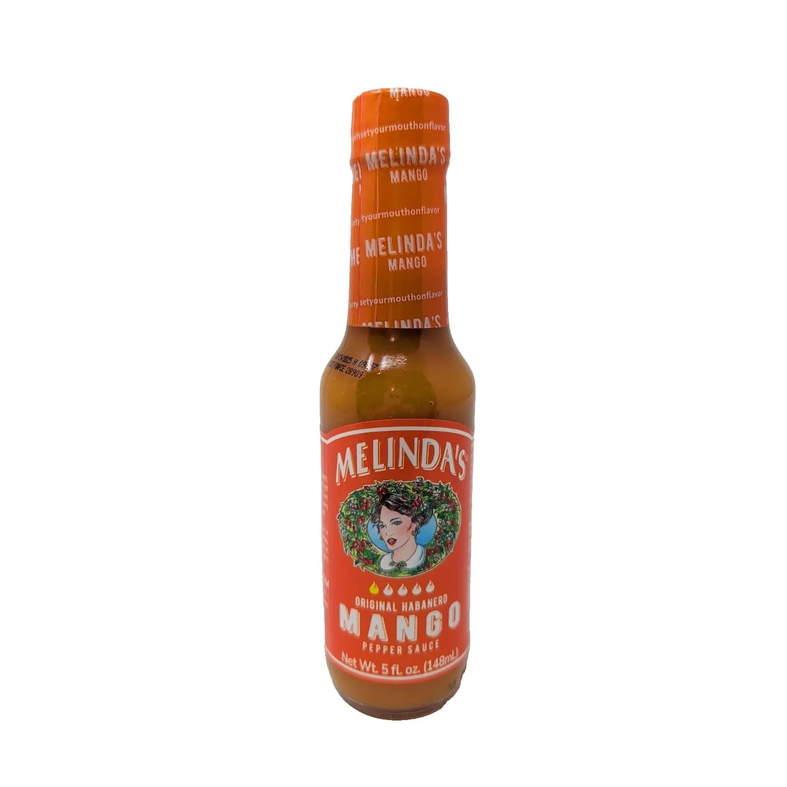 Melinda's Original Habanero Mango Pepper Sauce 5 Ounce Glass Bottle