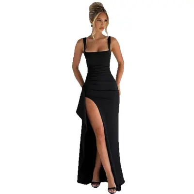 koemi sheer panel dress in black guizio LowStock:44415601737779 Haggar Black Premium Comfort Color:Pink Nude Item not sold as