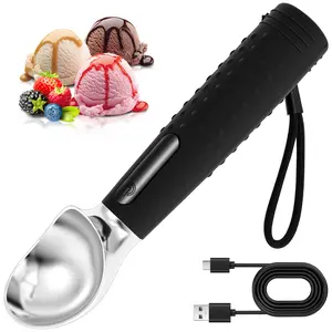 Heated Ice Cream Scoop with 3 Temperature Setting 120/140/160℉ Rechargeable Electric Warm Ice Cream Scooper 2600mAh Capacity LED Display and IP67 Waterproof