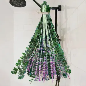 68 count Dried Preserved Eucalyptus Stems & Lavender   for Shower, 17''  Real Live Eucalyptus Leaves Hanging Lavender Shower , , Decor