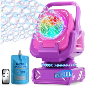 Bubble Machine,Bubble Maker For Party,Outdoor Toys For Kids,Rechargeable/With Remote Control / 7 Color RGB Lights,Wedding Birthday Party, Summer Activities Bubble Blower Gift For Boys & Girls
