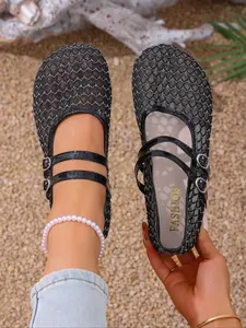 New Women's Flat Slip-On Single Shoe, Comfortable and Versatile, Round Toe, PU Leather, All Seasons, over the Knee, Footwear, Soft Sole Flats