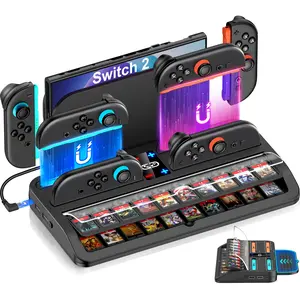 BEBONCOOL for switch 2 dock for Nintendo Switch 2 Joycons Controllers&Console , [20 Game Card Slots] All-in-one Charger/Storage Station Accessories for Switch 2, Organizer Charging Dock/Stand With USB-C Cable