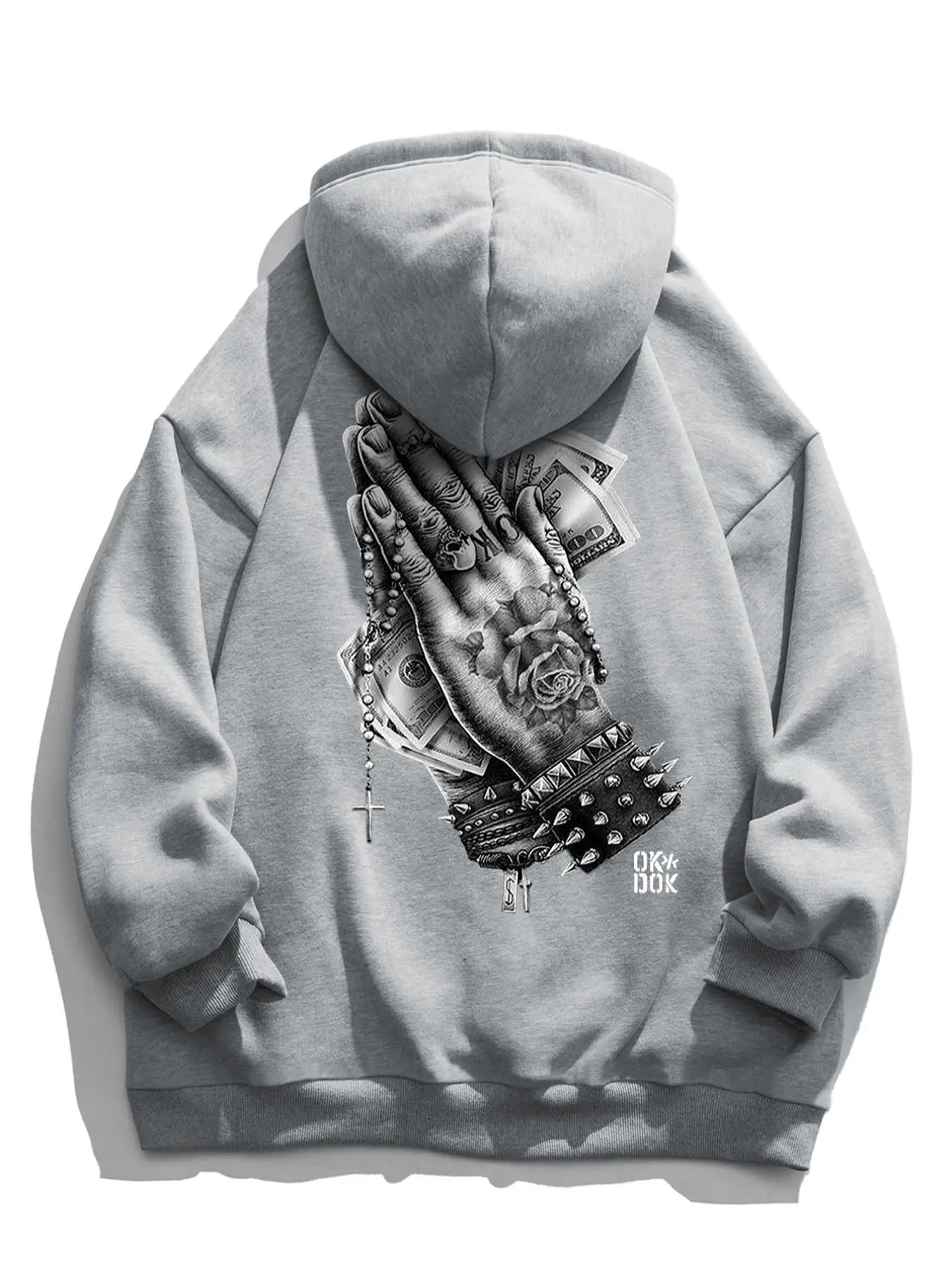 Men's Graphic Drop Shoulder Hoodie, Regular Fit Casual Drawstring Pocket Hooded Sweatshirt for Daily Holiday Outdoor Wear, Men Clothes for Spring & Fa