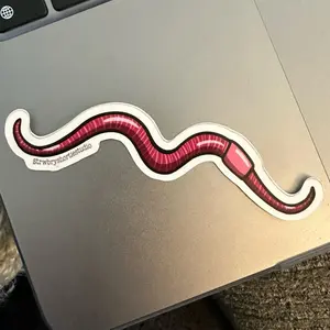 Wormstache Misha Collins Supernatural Fandom Sticker