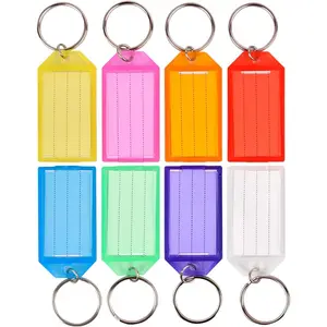 40 pieces of 2-inch plastic key labels with blank paper tags, sturdy item identifiers, perfect for organizing keys, accessories, etc
