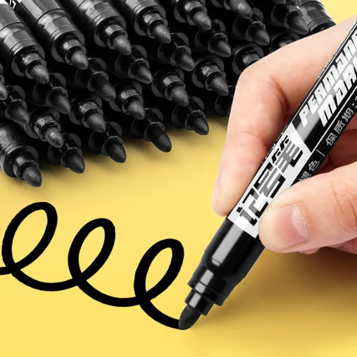 Black Marker Pens, 10pcs Multi-purpose Permanent Marker Pens, Stationery Supplies For Students School Home Office