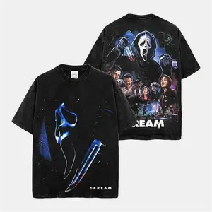 Vintage Ghostface - Scream Horror Movie #6 Acid Wash 100% Cotton T-Shirt, Ghostface Costume, Halloween Outfit, Ghostface Outfit, Slasher Shirt, Halloween Horror Movie Shirt, Horror Fan Gift