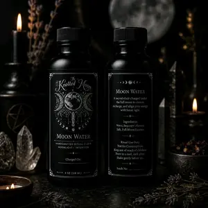 Moon Water, 4 oz Pure Ritual Water for Spiritual Cleansing & Energy Alignment/ Candle Magic/ Crystal Charging/ Spellwork and Crafting