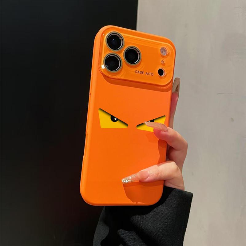 Devil's Eye Dopamine Ins Style Solid Color Phone Case with Ultra Skin friendly Touch, All Inclusive Lens Phone Case Suitable for Apple 17 16 15 14 13 12