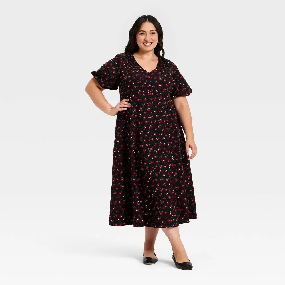 Women's Plus Puff Short Sleeve Maxi Empire Waist Dress - Ava & Viv - TikTok Shop Women's Plus Puff Short Sleeve Maxi Empire Waist Dress - Ava & Viv - TikTok Shop