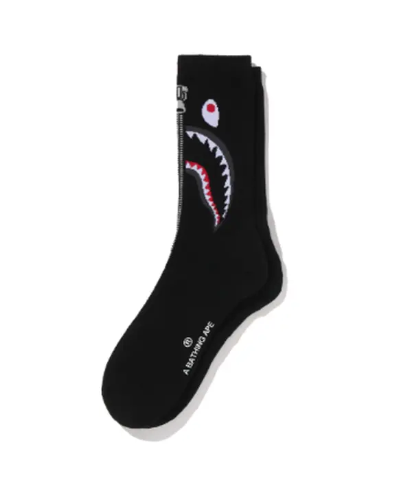 Bape Shark Jacquard Socks Black - M, L