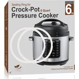 Sealing Ring Compatible with Crock-Pot Quart and 6 Quart  Cooker Replacement Gasket for Crock Pot 6 Qt  Seal Ring - 2 Packs