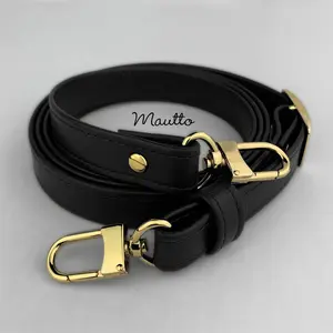Black Adjustable Leather Strap for LV Speedy, Noe, Metis, Trevi, etc - Standard 3/4 inch (19mm) Wide
