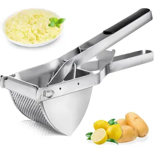 Stainless Steel Potato Masher, Commercial Food Mincer, Ergonomic Handle, Large Capacity, Dishwasher Safe