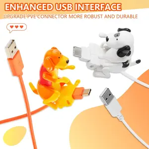 Naughty Spotted Dog Charging Cable, Cheeky Swinging Dog! Fast-Charge Type-C Cord, Halloween & Christmas Gifts for boys and girls Connector Durable, gifts for kids Usb, action figures
