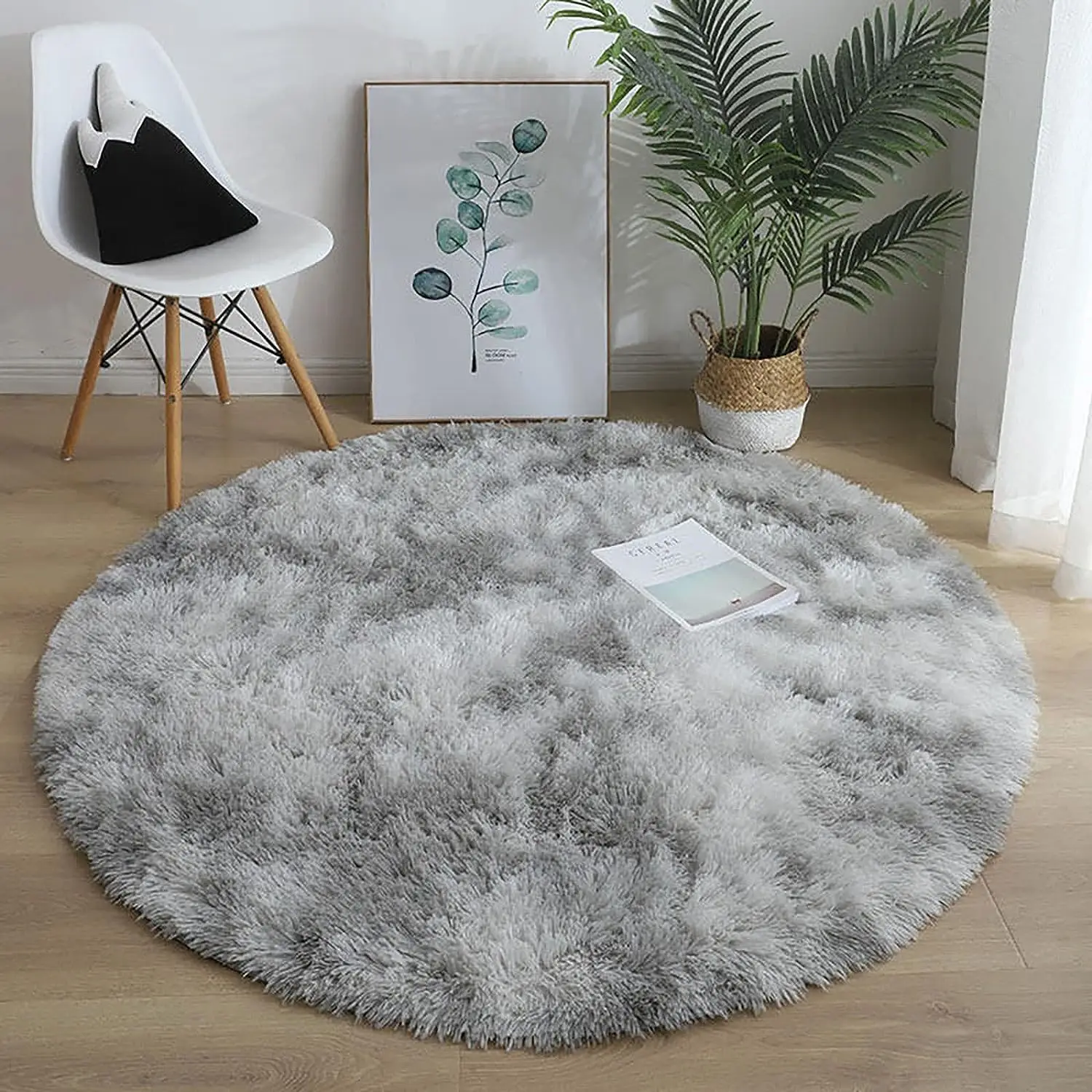 1 Piece Round Non-slip Carpet, Modern Style Decorative Carpet For Living Room & Bedroom
