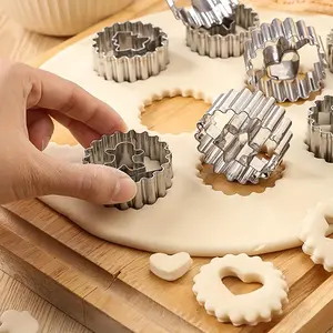 9pcs Stainless Steel Cookie Cutter Set - Perfect for Christmas & Holiday Parties, Includes Jam Sandwich Molds, Fruit Jam Cookies