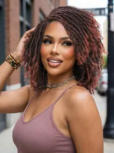 12 Inch Short Dreadlock Wigs for Women, Gorgeous Faux Locs Braided Wigs with Bangs, Synthetic Wigs for Party, Daily Use