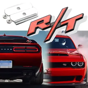 1pcs For RT Front Grill Emblems R/T Car Truck Badge Red Black Nameplate Decoration lover gift rgb