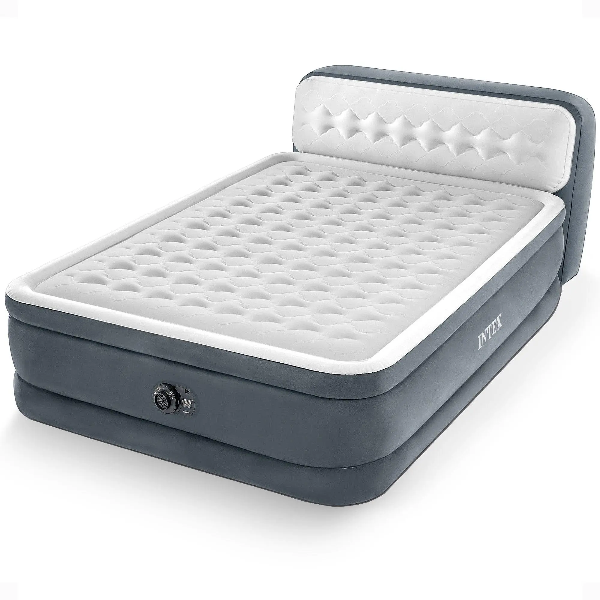 Intex Dura-Beam Deluxe Ultra Plush Headboard Queen Mattress with Built-In Pump Intex Dura-Beam Deluxe Ultra Plush Headboard Queen Mattress with Built-In Pump