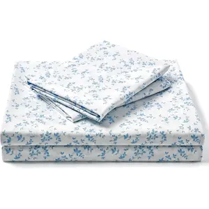 Ultra Soft Twin Floral Bed Sheets Set - Brushed Microfiber Blue Floral Sheets - Deep Pockets up to 16" - Easy Care - Hotel Luxury 3 Piece Flower Printed Twin Sheets