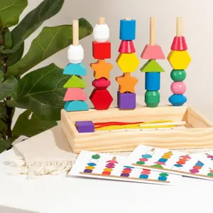 Montessori Wooden Bead Sequencing & Pattern Toy