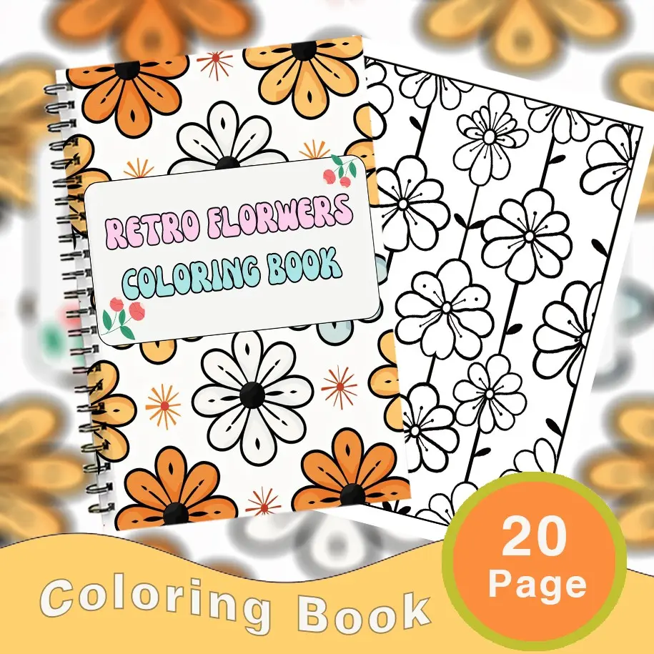 Adult Coloring Book Vintage Floral Design, Coloring Pages, Relax & Meditate, Stress Relief Art Spiral Binding Coloring Book Generous Size 21x29.7cm, Ideal Perfect Gift for Couples Friends Family