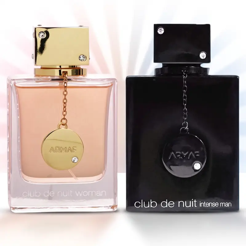 Armaf Couple Bundle Fragrance Gift Set for Adults, Long-Lasting Club de Nuit Intense Man EDT 3.6 oz & Club de Nuit Woman EDP 3.6 oz (Fresh Rose & Musk Scents), EDT/EDP Mix, Liquid Unisex Fragrance, Husband-Wife Gifts