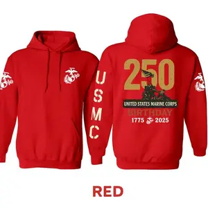 Us Marine Corps 250th Anniversary Shirt, Usmc Military, Patriotic Veteran Gift, Forest Green Hoodie, Sweatshirt For Men