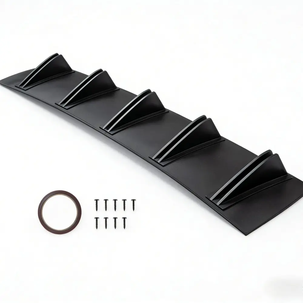 For Nissan Sentra Matte Black Rear Lip Bumper Diffuser Shark Fin Spoiler Wing