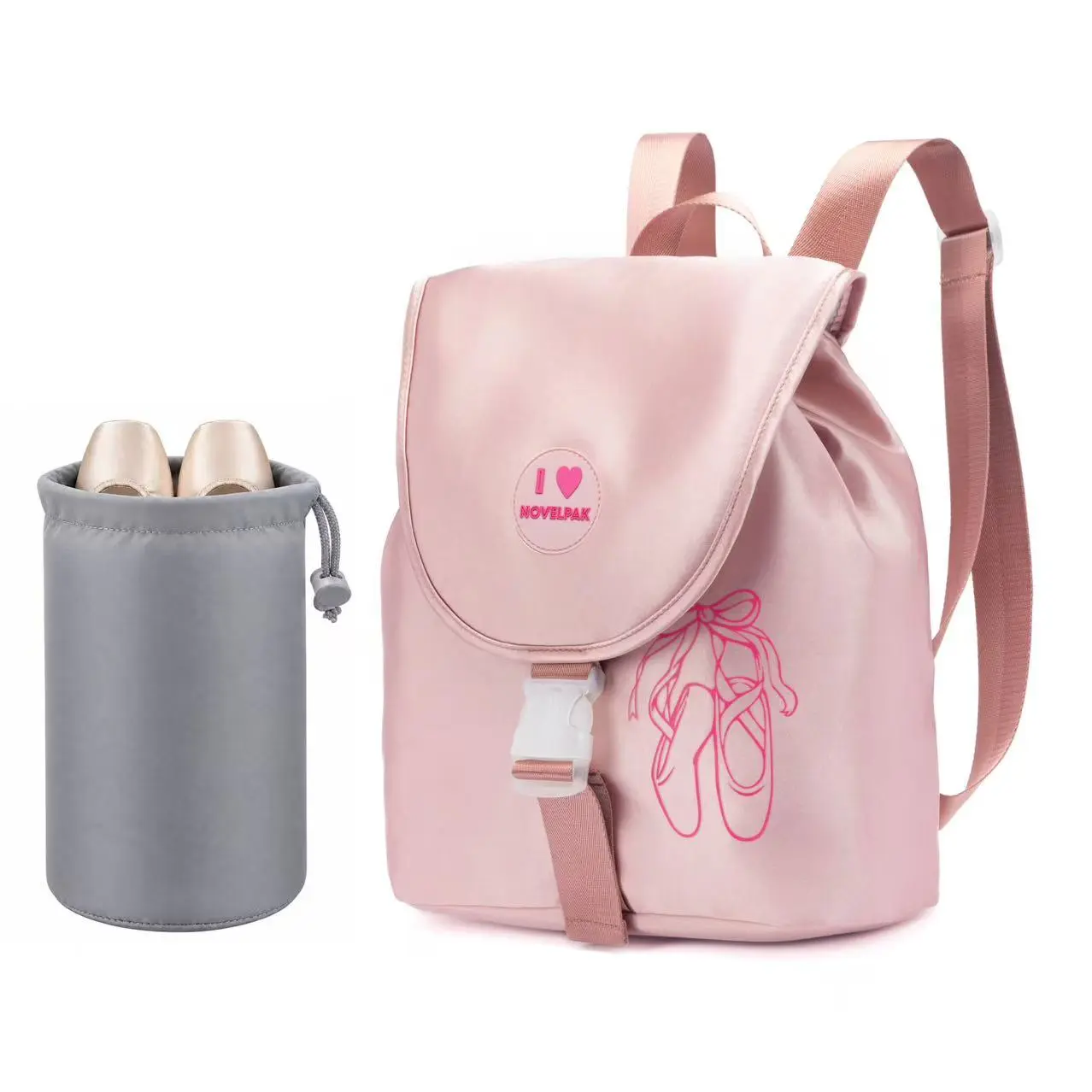 NOVELPAK Ballet Dance Backpack , 15 L Capacity Dance Team Bag with Gear-Organizer. with Attachable Shoe Pocket.