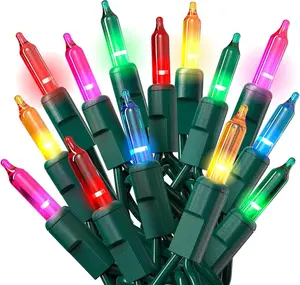 Christmas String Lights with Green Wire - 100 Count, 20 Ft Multicolored Christmas Tree Lights for Xmas Decorations Indoor and Outdoor