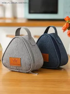 Mini Triangle Bento Bag, Oxford Fabric Insulated Lunch Pouch, Cute & Convenient Breakfast Thermos Bag, Outdoor Snack Pack