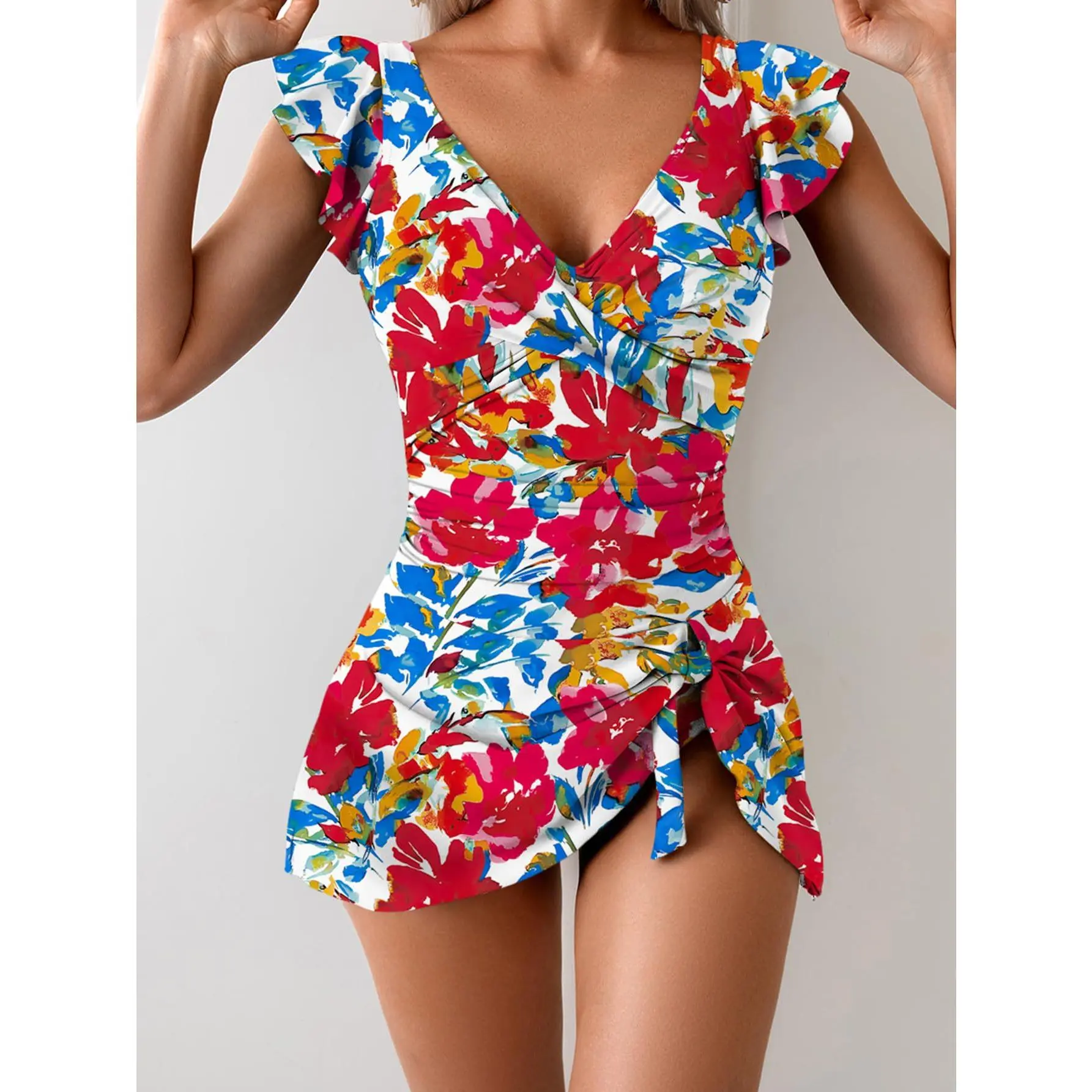 Fashionable Skirt-Style Swimsuit with European and American Prints New Sexy Lace One-Piece Swimsuit for Beach and Poolside cover female monokini swimwear  bathing floral#SpringStatement holiday bikini set y2k clothing sea fancy summer Women's Modest