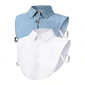 Humwam 2PCS Detachable Fake Collar – Half Shirt Collars for Women, Perfect for Daily & Graduation Outfits