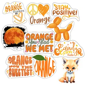 Orange Stickers, Ten Vinyl Stickers Supporting Orange, Great Orange Gift, Decorative Stickers