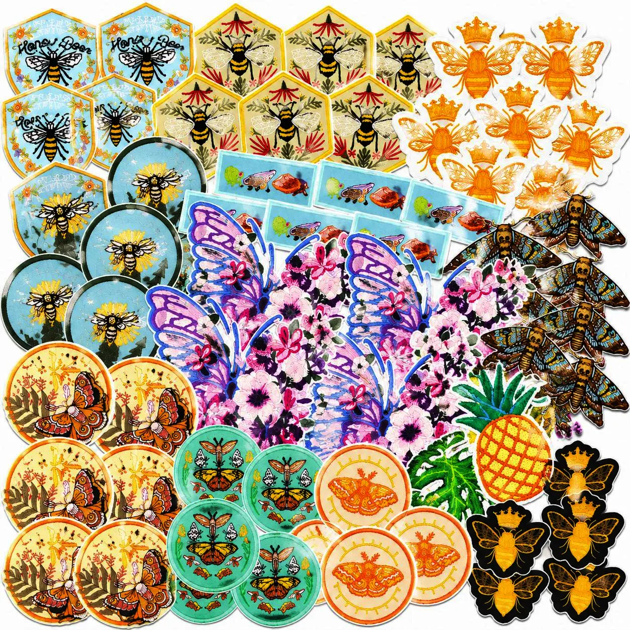42PCS Butterfly Embroidered Iron-On Patches - Cute Floral Insect Designs, Large Sew-On Appliques for Clothing, Jeans, Jackets, Backpacks & Bags, Aesthetic DIY Sewing Accessories with Freeship