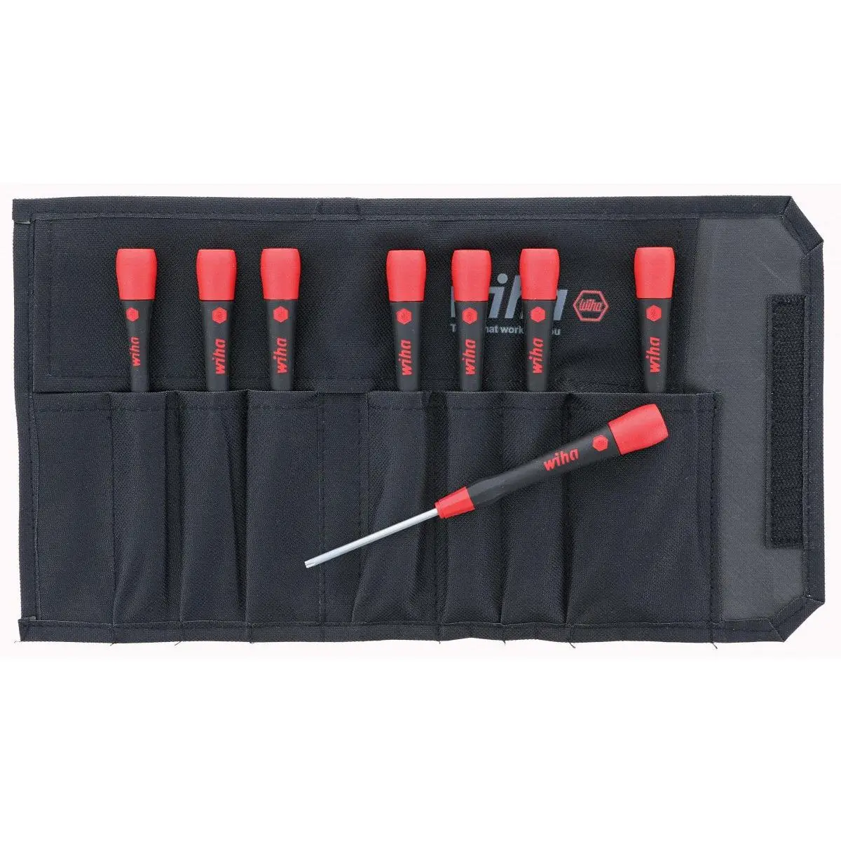 Wiha Tools 26796 PicoFinish Precision Torx® Screwdriver 8 Piece Set T5-T20 in Black Canvas Pouch