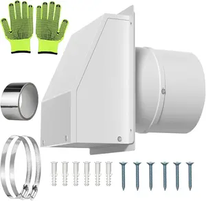 10 Inch Hooded Wall Vent, Dryer Vent Cover Outside, Outdoor Wall Exhaust Vent Cover, Wall Vent Cap-Galvanized Steel with Damper & Screen for Dryer Ventilation&Outdoor Air Exhaust