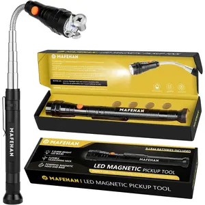 Father’s Day Gifts for Dad, Magnetic Pickup Tool with LED Light, Telescoping Magnetic Retrieval Tool Extends to 22.5", Flexible Neck Pickup Magnet for Screws Bolts Nuts, Cool Gadgets for Men