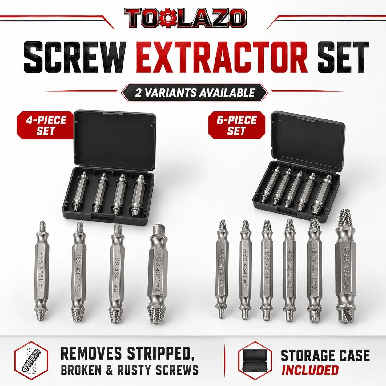 Metal Multi-Bit Damaged Fastener Extractor Set - Easy Removal Drill Bits with Magnetic Tip for Rusted Surfaces Repair Tasks, Ideal Gift for DIY Enthusiasts