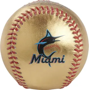 Miami Marlins Rawlings Gold Leather Baseball