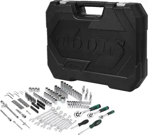 【GARVEE】Mechanics Tool Set 216-Piece SAE/Metric Socket & Wrench Kit Durable Rolling Tool Box Portable for Automotive Repair DIY