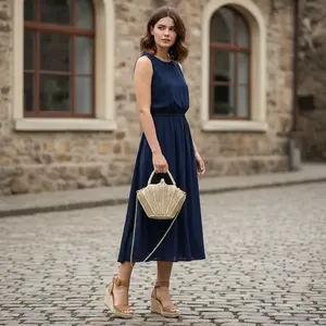 Oyster Raffia Bag