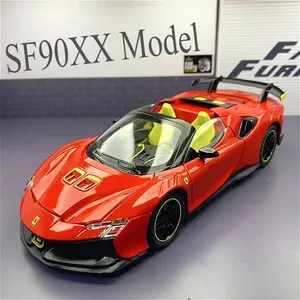 1:24 Scale SF90 Advanced Sports Car Model Racing Car Children's Boys Collectible Toy Desktop Car Decoration Gift