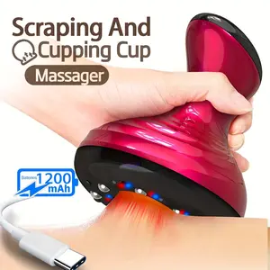 Electric Cupping & Gua Sha Massager Body Guasha Scraping Heating Relax Vacuum Suction Type-C USB Charging Rechargeable 18650 Battery Free Your Full Body