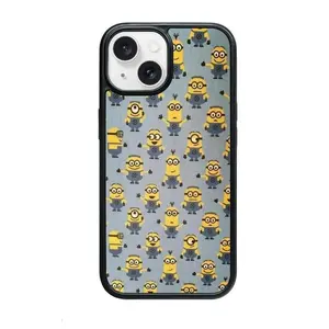 Minions Anti-Fall Design iPhone Case for 17/16/15/14/13/12/11 Protective Shockproof Cover with Cute Minions Pattern Screen Protector Casing