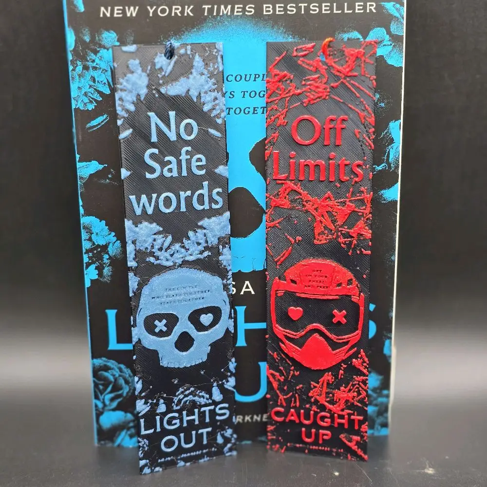 Lights Out Caught Up Bookmarks 3D Printed With Tassel