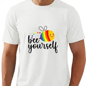 Embroidered Bee Yourself Pride Month Shirt Sweatshirt Menswear